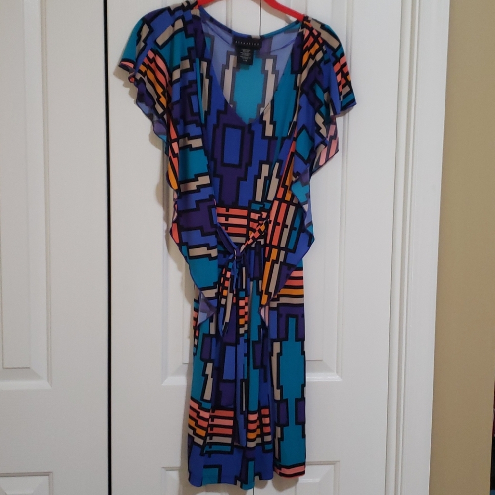 Attention colorful summer dress wrap and tie